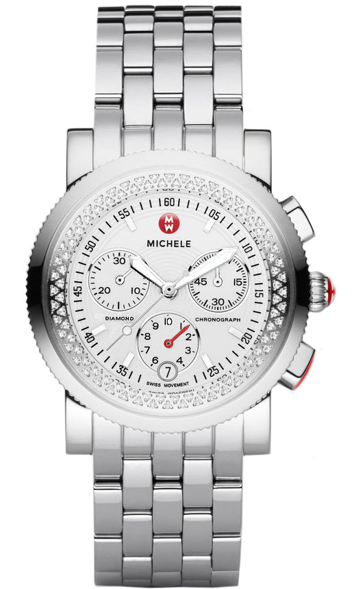 Michele Sport Collection Battery Operated Quartz White Ladies Watch MWW01C000003 