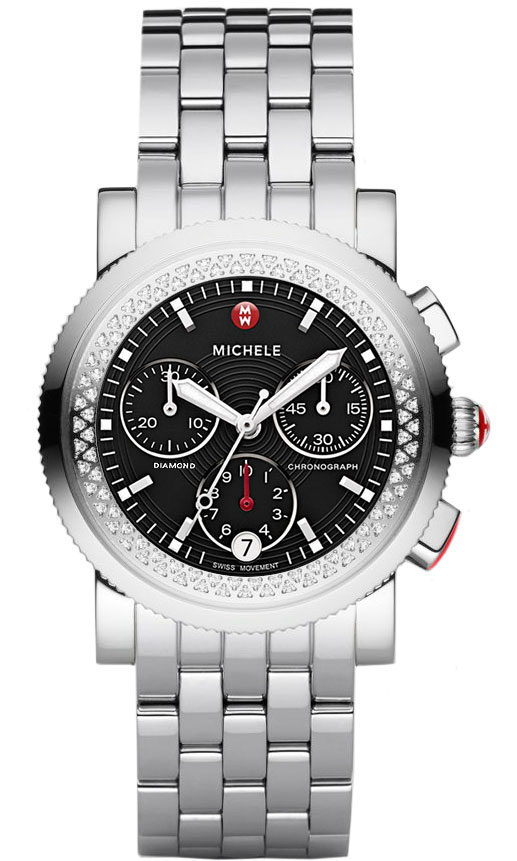 Michele Sport Collection Battery Operated Quartz Black Ladies Watch MWW01C000012 