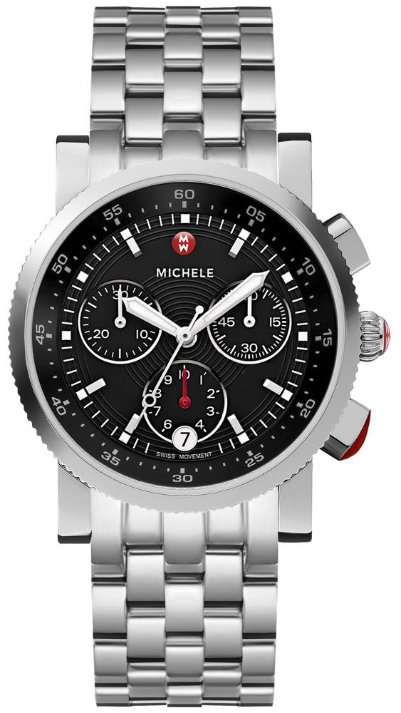 Michele Sport Collection Battery Operated Quartz Black Watch MWW01C000022 