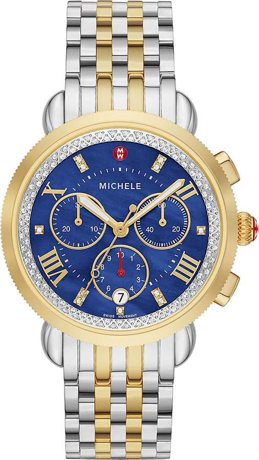 Michele Sport Collection Battery Operated Quartz Blue Ladies Watch MWW01C000144 