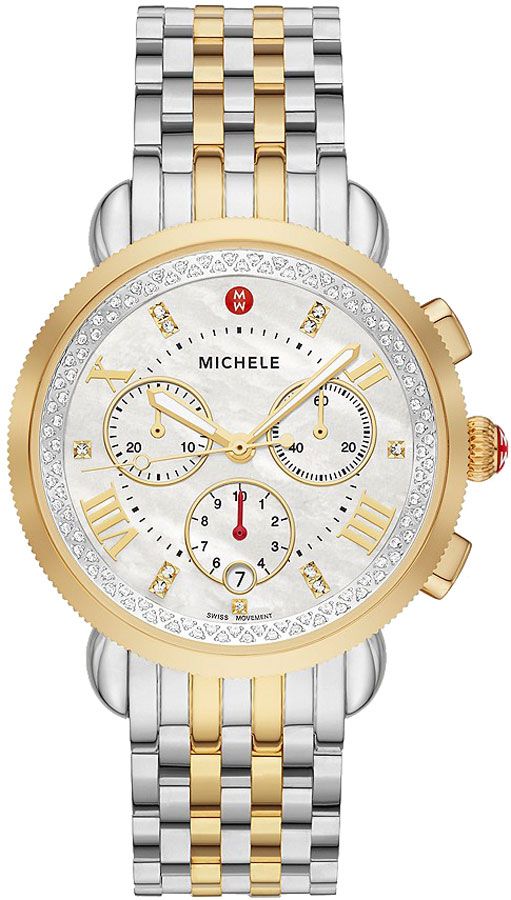 Michele Sport Collection Battery Operated Quartz Pearl White Ladies Watch MWW01C000142 