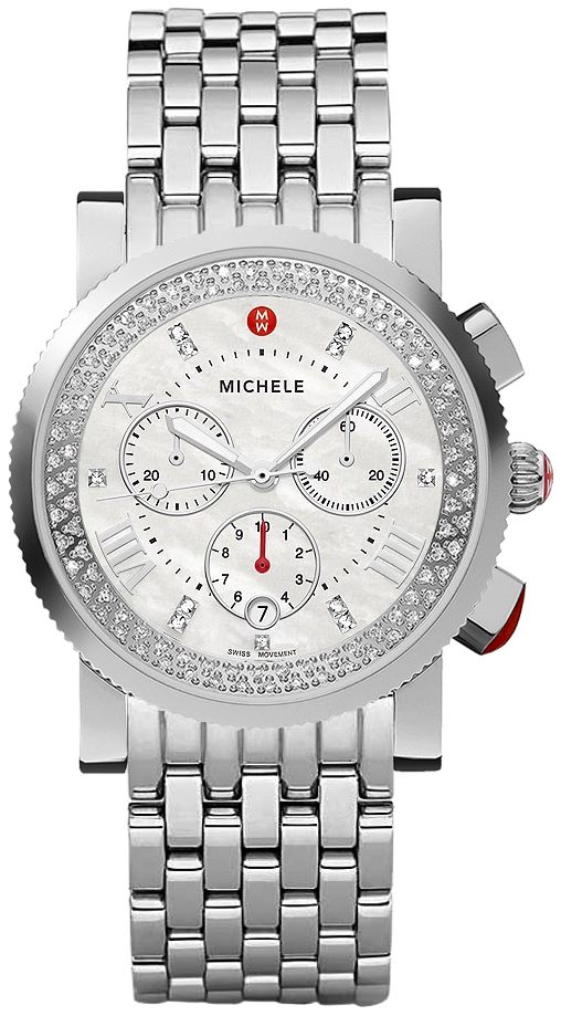 Michele Sport Collection Battery Operated Quartz Pearl White Ladies Watch MWW01C000141 