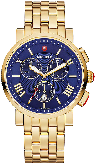 Michele Sport Collection Battery Operated Quartz Blue Watch MWW01K000105 