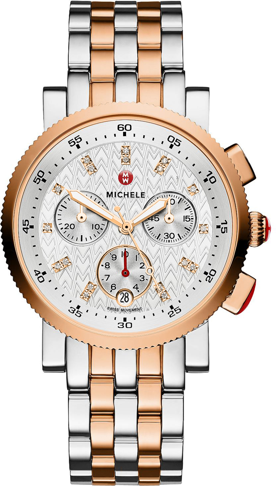 Michele Sport Collection Battery Operated Quartz Silver Watch MWW01N000001 
