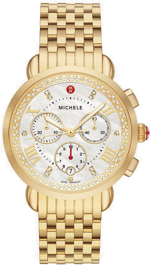 Michele Sport Collection Battery Operated Quartz Pearl White Ladies Watch MWW01C000143 