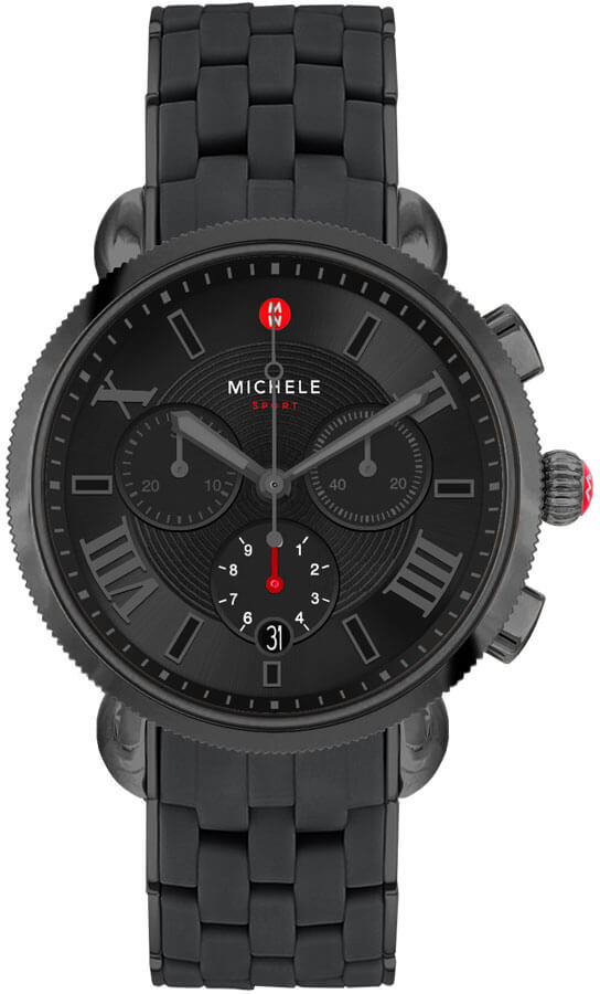 Michele Sport Collection Battery Operated Quartz Black Ladies Watch MWW01P000014 