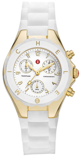 Michele Jelly Bean Battery Operated Quartz White Watch MWW12D000011 