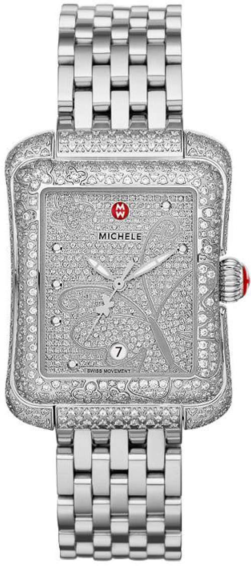 Michele Ultimate Pave Battery Operated Quartz Diamonds Watch MWW04B000022 