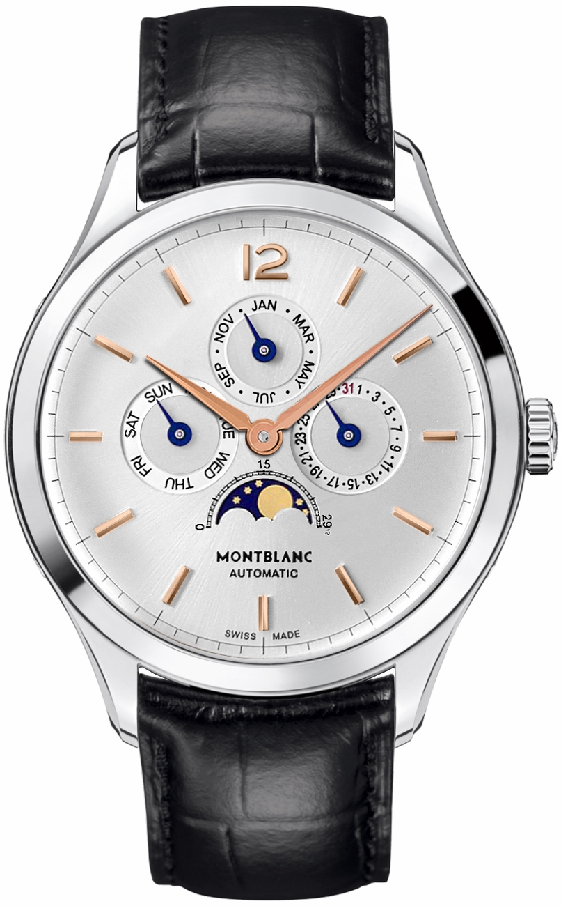 MontBlanc Heritage 
Self winding Automatic Silver Mens Watch 112534 