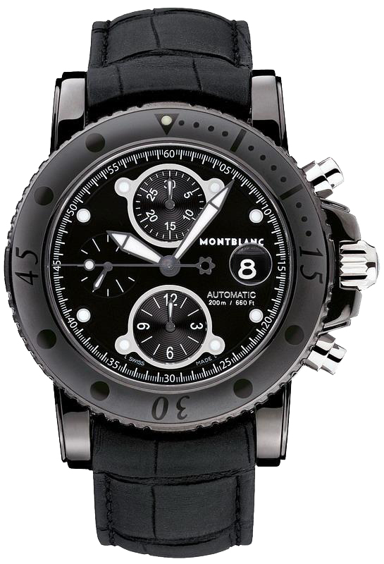 MontBlanc Sport Automatic Chronograph Self winding Automatic Chronometer Black Watch 104279 