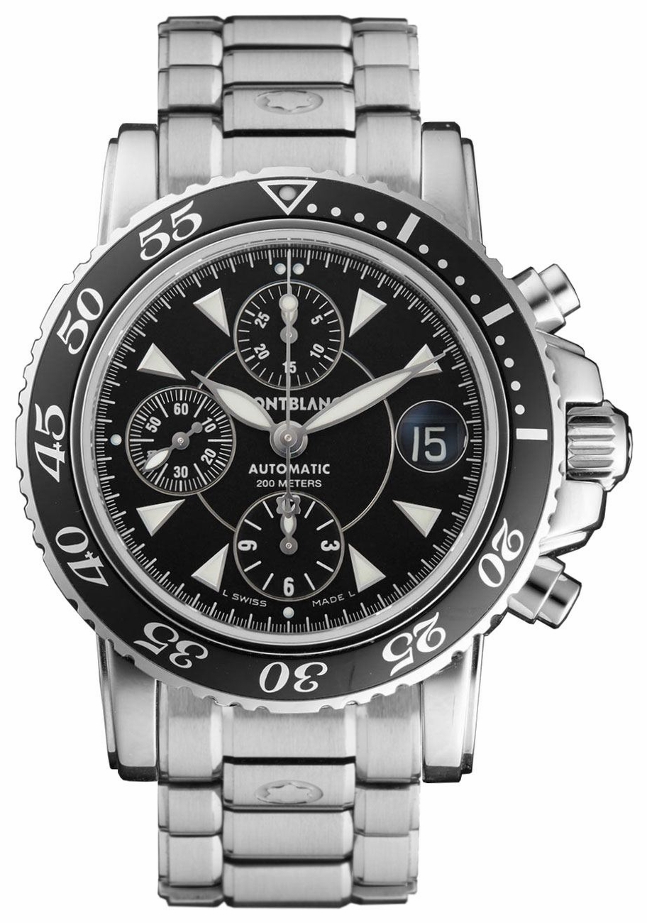 MontBlanc Sport Automatic Chronograph Self winding Automatic Chronometer Black Watch 3273 