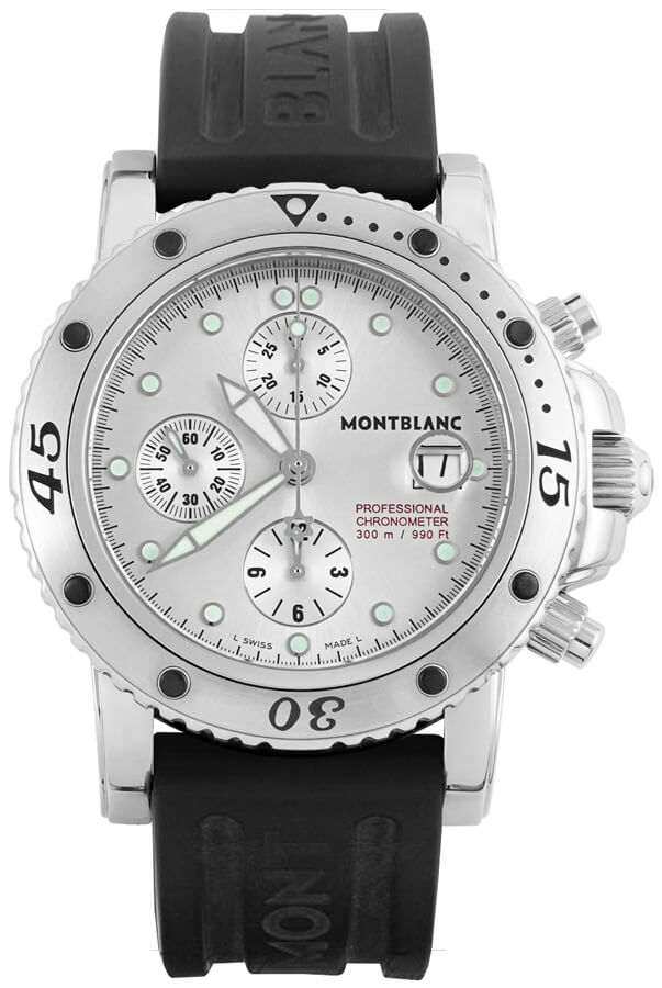 MontBlanc Sport Automatic Chronograph Self winding Automatic Silver Mens Watch 36917 