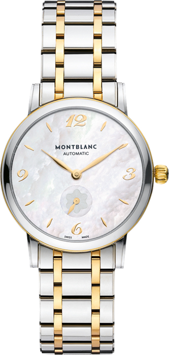 MontBlanc Star Classique Self winding Automatic Pearl White Ladies Watch 107913 