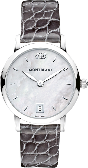 MontBlanc Star Classique Battery Operated Quartz Pearl White Ladies Watch 108766 