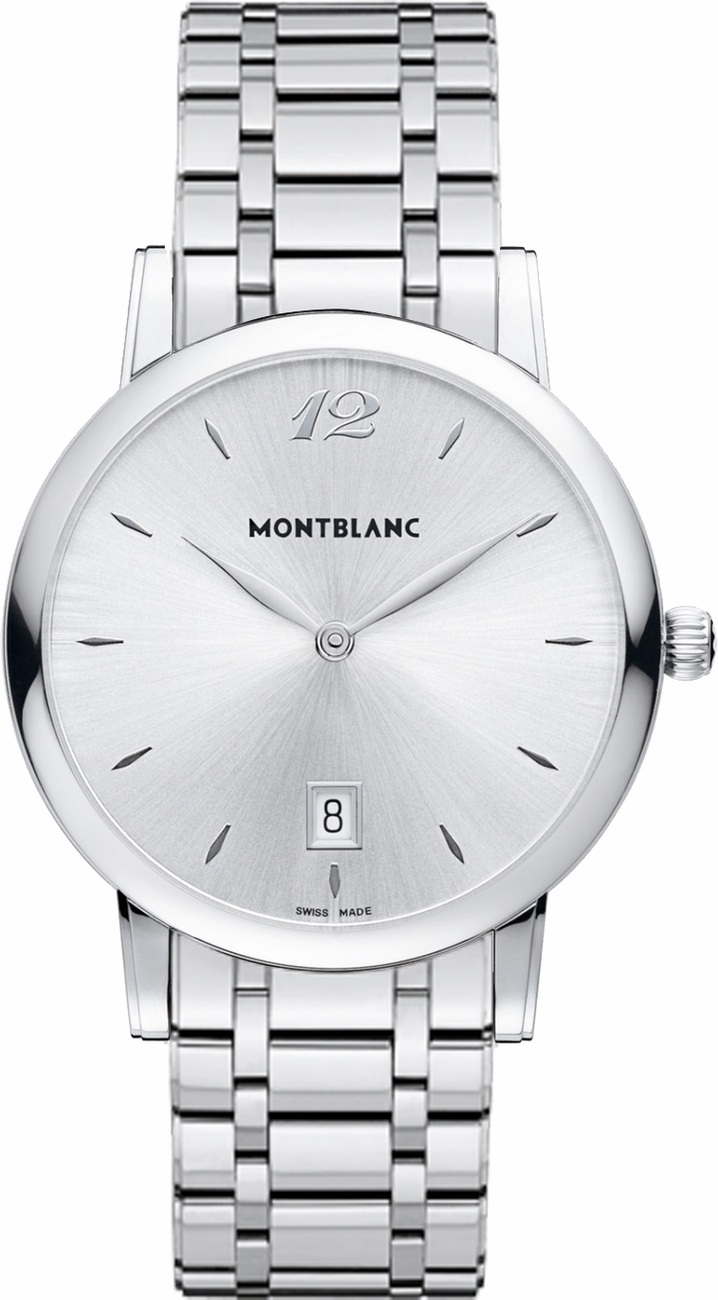 MontBlanc Star Classique Battery Operated Quartz Silver Mens Watch 108768 
