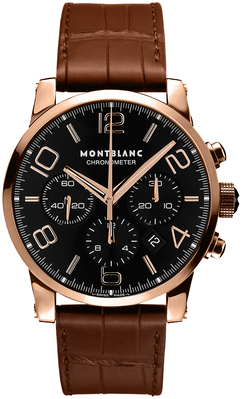 MontBlanc TimeWalker Chronograph Self winding Automatic Black Watch 101565 