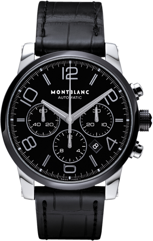 MontBlanc TimeWalker Chronograph Black Dial Ceramic Men's Watch 102365 