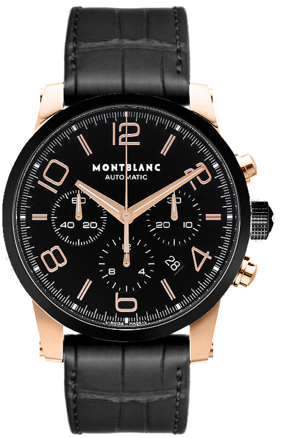 MontBlanc TimeWalker Chronograph Self winding Automatic Black Mens Watch 104668 