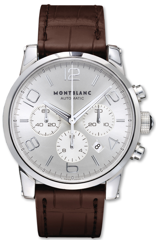 MontBlanc TimeWalker Chronograph Silver Watch 9671 