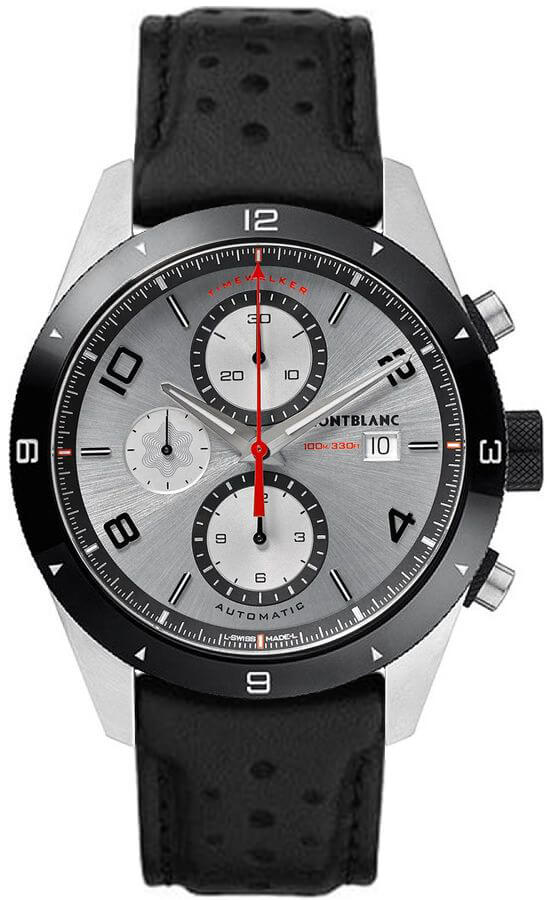 MontBlanc TimeWalker Chronograph Self winding Automatic Silver Mens Watch 116100 