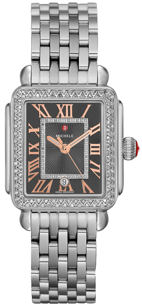 Michele Deco Collection Battery Operated Quartz Grey Ladies Watch MWW06G000005 