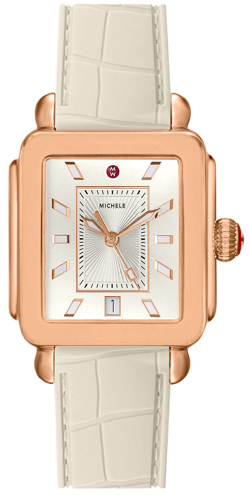 Michele Deco Collection Battery Operated Quartz Silver White Ladies Watch MWW06K000008 