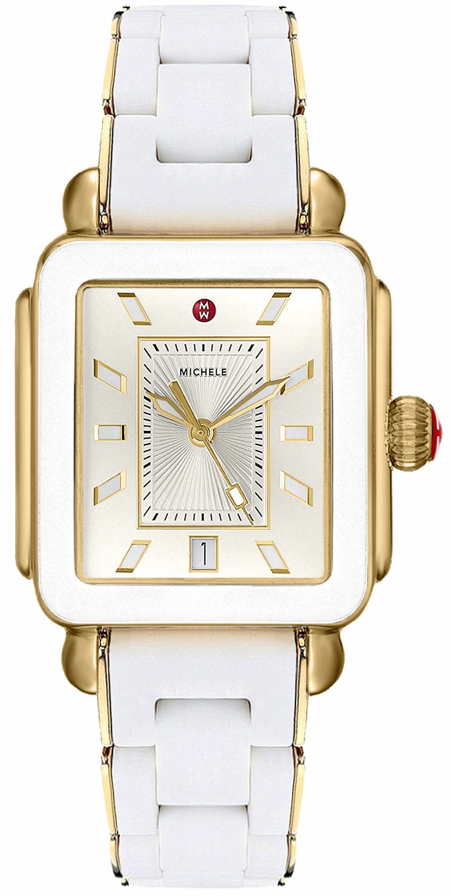 Michele Deco Collection Battery Operated Quartz Silver White Ladies Watch MWW06K000016 