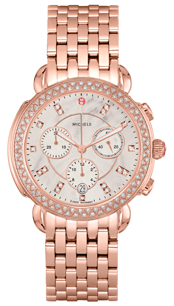 Michele Sidney Battery Operated Quartz Pearl White Ladies Watch MWW30A000033 