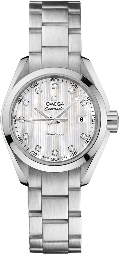 Omega Seamaster Aqua Terra Battery Operated Quartz Pearl White Ladies Watch 23110306055001 