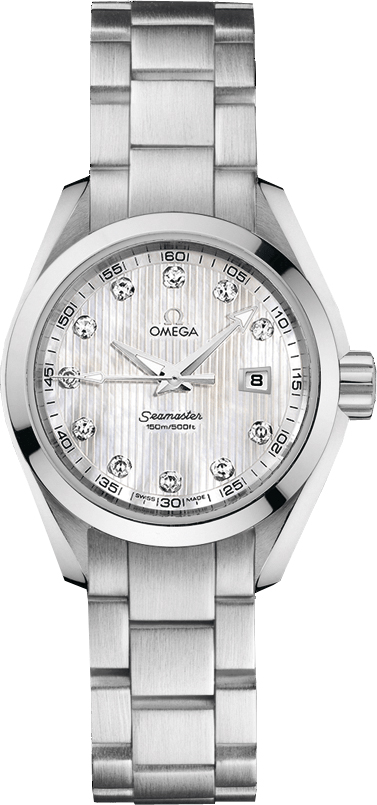 Omega Seamaster Aqua Terra Battery Operated Quartz Silver Ladies Watch 23110306155001 