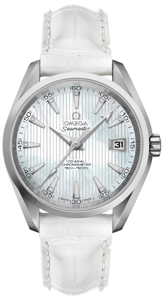 Omega Seamaster Aqua Terra Self winding Automatic Pearl White Mens Watch 23113392155001 