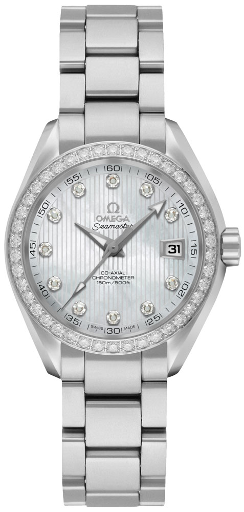 Omega Seamaster Aqua Terra Self winding Automatic Pearl White Ladies Watch 23115302055001 