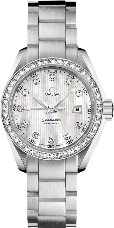Omega Seamaster Aqua Terra Battery Operated Quartz Pearl White Ladies Watch 23115306155001 