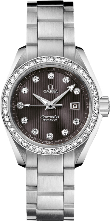 Omega Seamaster Aqua Terra Battery Operated Quartz Grey Ladies Watch 23115306156001 