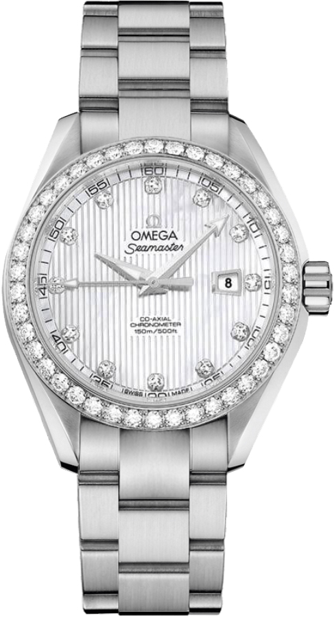 Omega Seamaster Aqua Terra Self winding Automatic Pearl White Ladies Watch 23115342055001 