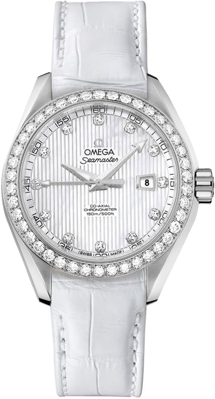 Omega Seamaster Aqua Terra Self Winding Automatic Pearl White Ladies Watch 23118342055001 