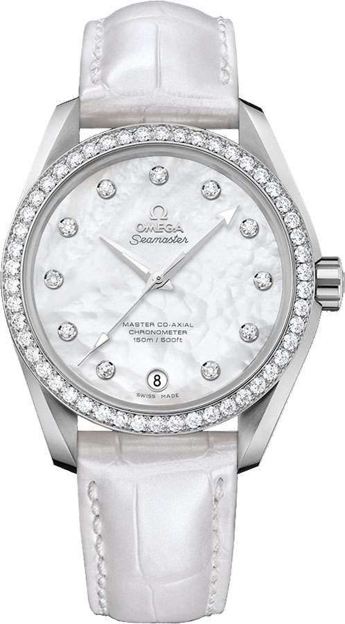 Omega Seamaster Aqua Terra Self winding Automatic Pearl White Ladies Watch 23118392155001 