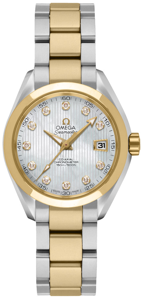 Omega Seamaster Aqua Terra Self Winding Automatic Pearl White Watch 23120302055002 