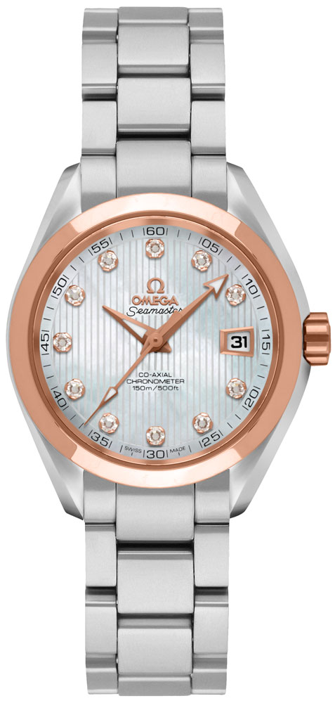 Omega Seamaster Aqua Terra Self winding Automatic Chronometer White Ladies Watch 23120302055003 