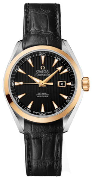 Omega Seamaster Aqua Terra Self winding Automatic Chronometer Black Ladies Watch 23123342001001 