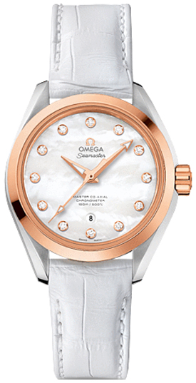Omega Seamaster Aqua Terra Self Winding Automatic Pearl White Watch 23123342055001 