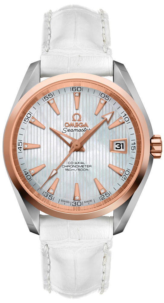 Omega Seamaster Aqua Terra Self winding Automatic Chronometer Pearl White Ladies Watch 23123392155001 