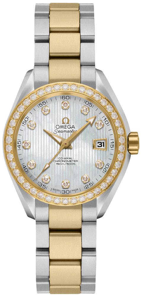 Omega Seamaster Aqua Terra Self winding Automatic Chronometer Pearl White Ladies Watch 23125302055002 