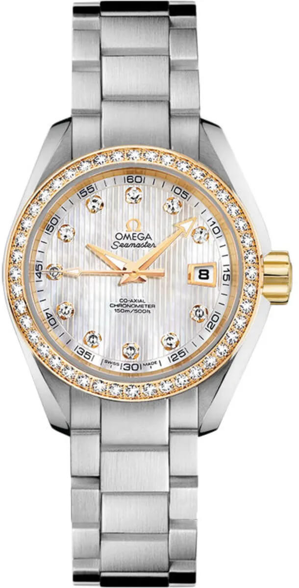 Omega Seamaster Aqua Terra Self winding Automatic Pearl White Ladies Watch 23125302055004 