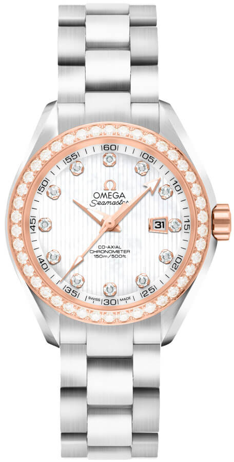Omega Seamaster Aqua Terra Self Winding Automatic Pearl White Ladies Watch 23125342055003 