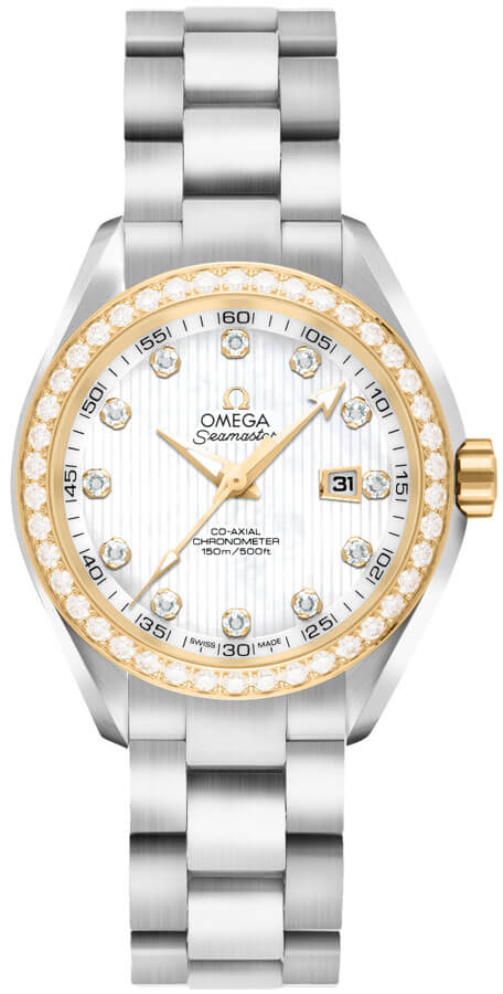 Omega Seamaster Aqua Terra Self winding Automatic Pearl White Ladies Watch 23125342055004 