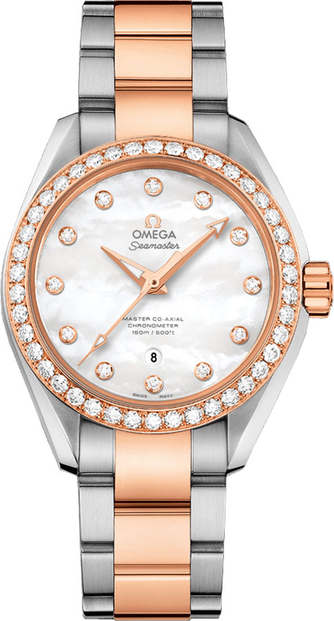 Omega Seamaster Aqua Terra Self winding Automatic Pearl White Watch 23125342055005 
