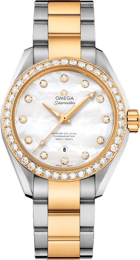 Omega Seamaster Aqua Terra Self Winding Automatic Pearl White Ladies Watch 23125342055006 