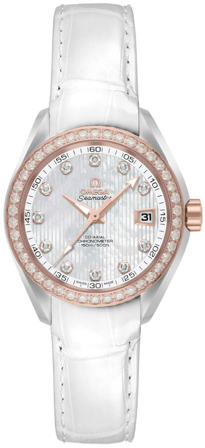 Omega Seamaster Aqua Terra Self winding Automatic Chronometer Pearl White Watch 23128302055001 