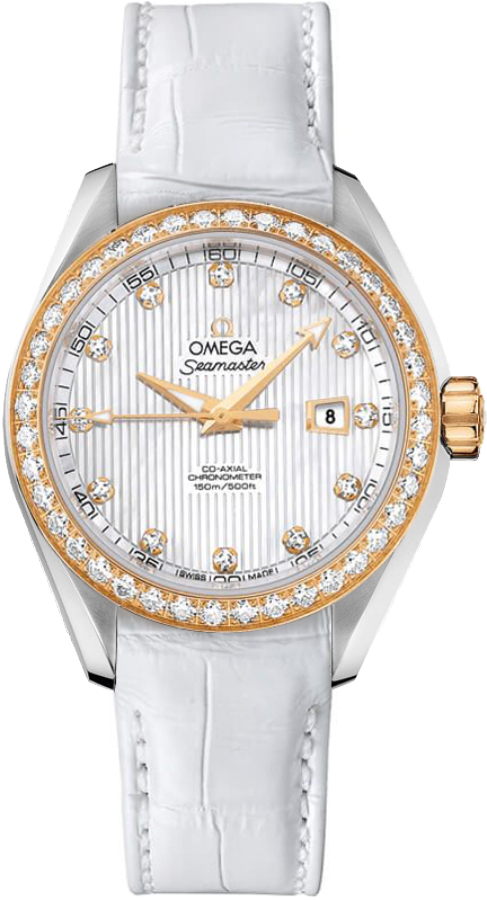 Omega Seamaster Aqua Terra Self winding Automatic Pearl White Ladies Watch 23128342055001 